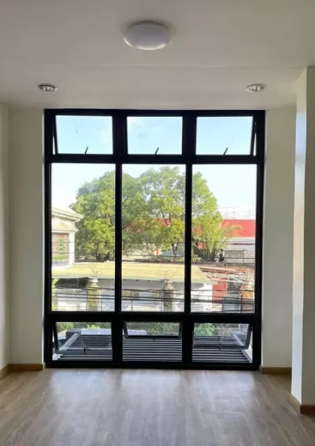 Floor-to-ceiling windows in the Family Area